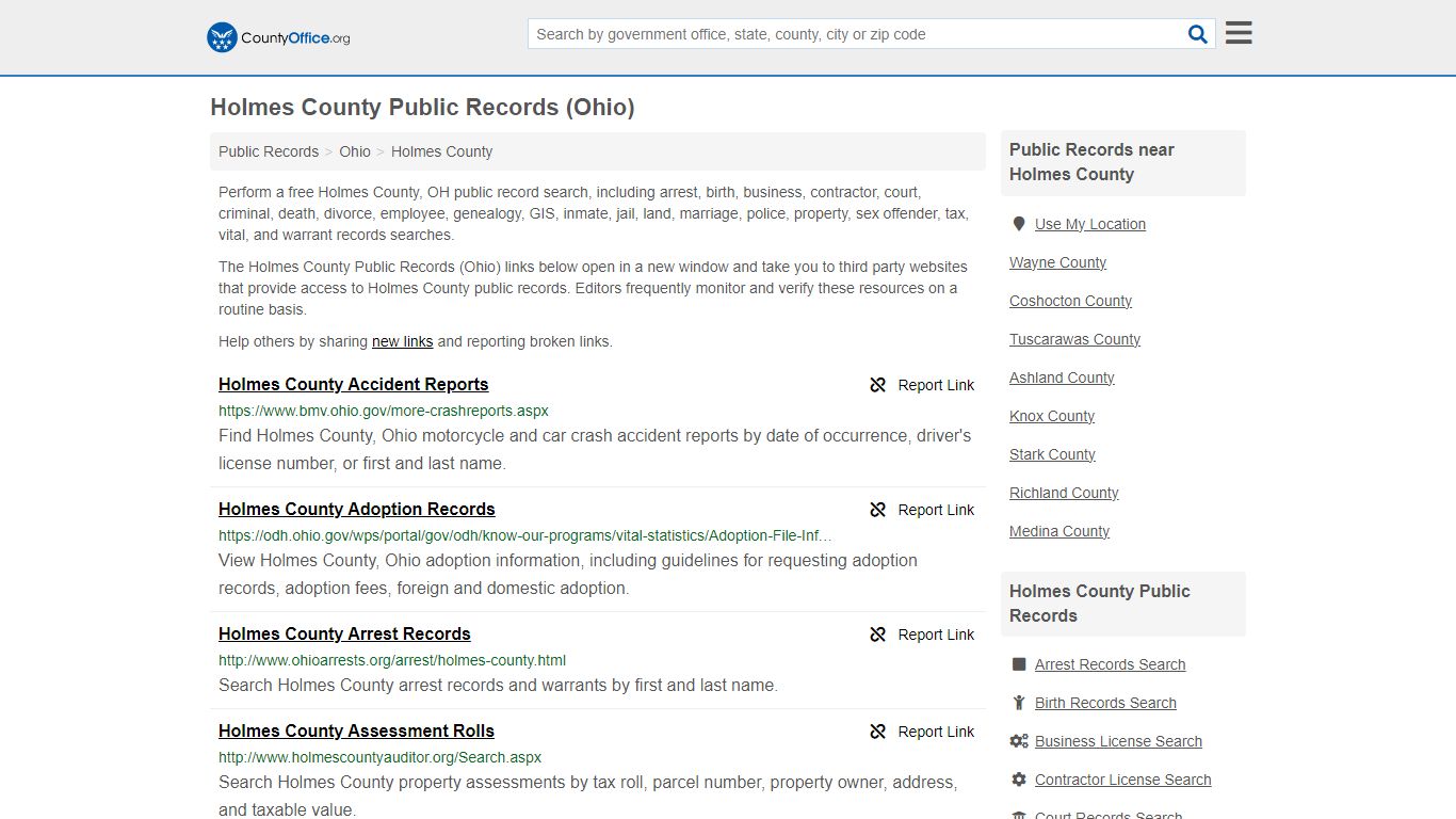 Holmes County Public Records (Ohio) - County Office